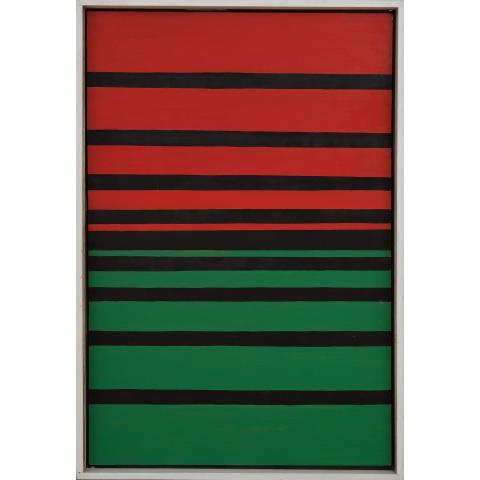 Kajetan Sosnowski, Czerwono-zielony, 1967 rok, olej na płótnie