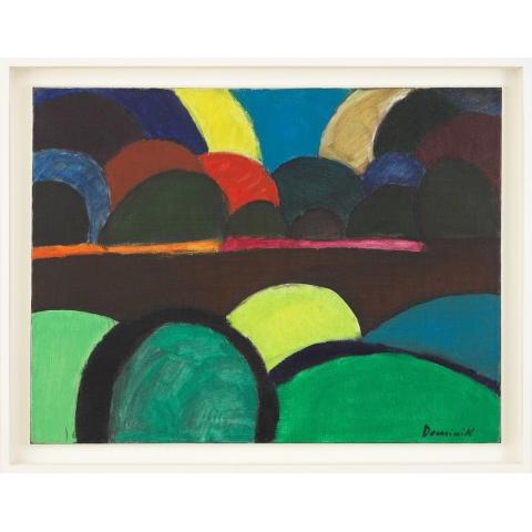 Pejzaż, olej na płótnie, lata 70-te