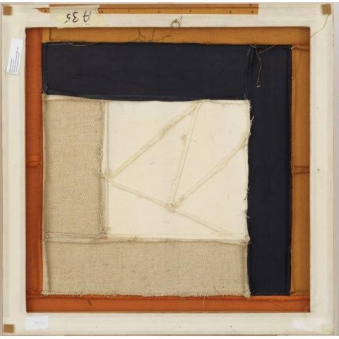 Sosnowski Kajetan - Obraz szyty [beżowo-brązowy], 1980-82, bawełna-len, 74x74, z cyklu układy równowartościowe,tył (Kopiowanie).jpg