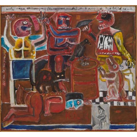 Markowski Eugeniusz - Warszawa, 1987, olej-płótno, 125x135, sygn. na odwrocie i krośnie.jpg