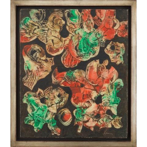 Lenica Alfred- Flora w zespole, 1967, olen-płótno, 65x54 (Kopiowanie).jpg