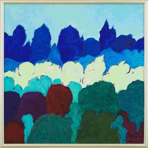 Pejzaż, olej na płótnie, 100 cm x 100 cm, 2011 r.